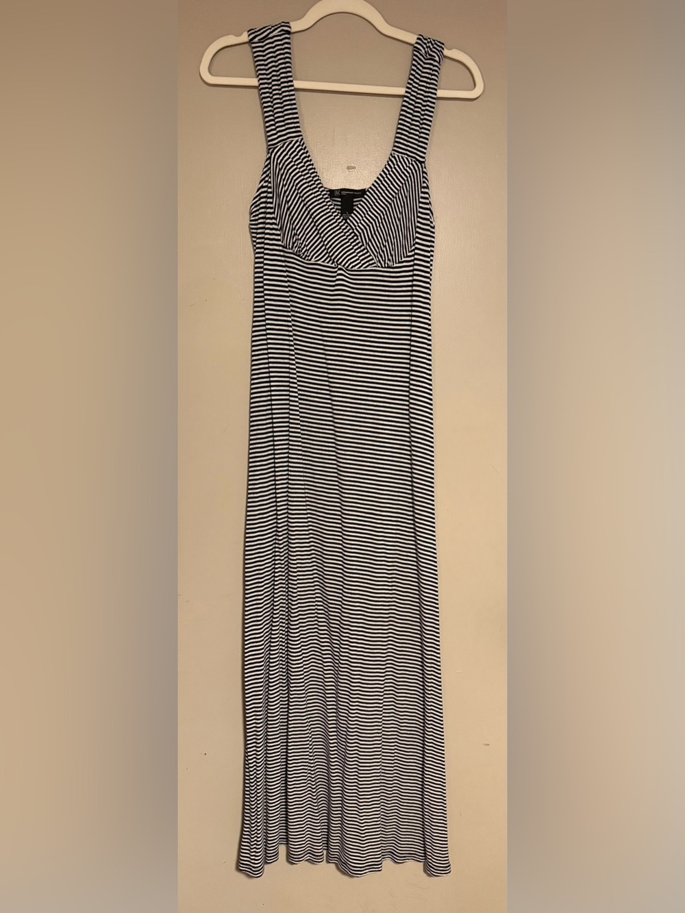INC International Concepts Black and White Striped Maxi Dress